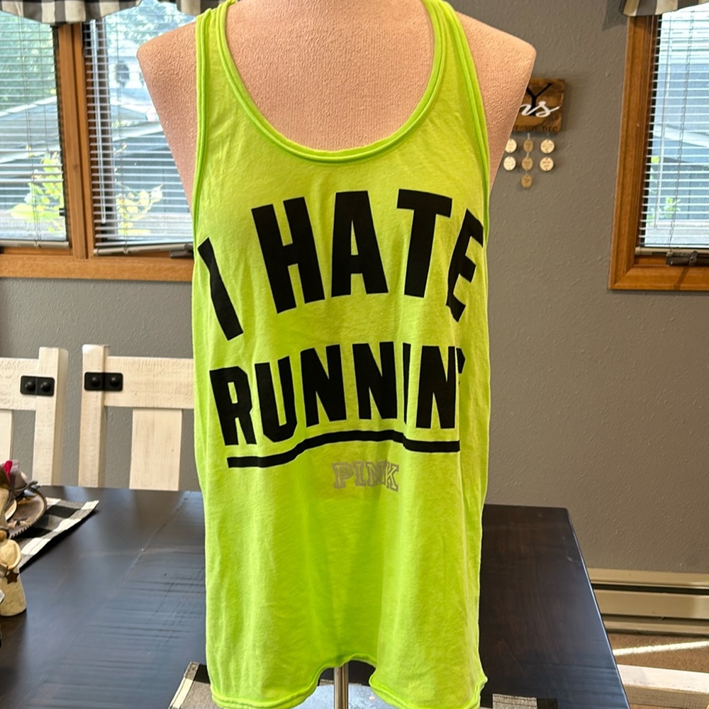 VS Pink I HATE RUNNING Tank Top Size M